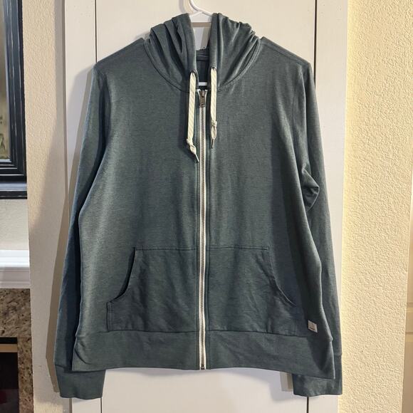 VUORI Halo Performance 2.0 Hoodie Women's Size Medium Teal Heather - Picture 2 of 6